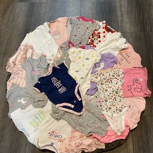☘️ Baby girl onesies short sleeve 0-3 months, 25 Pack☘️